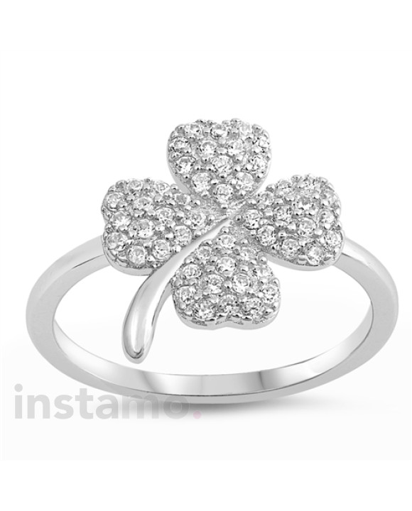 Strieborný prsteň Štvorlístok