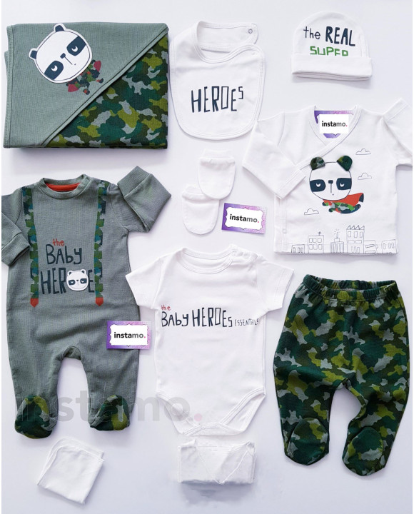 Zelená desetidílná bavlněná souprava-250732-20