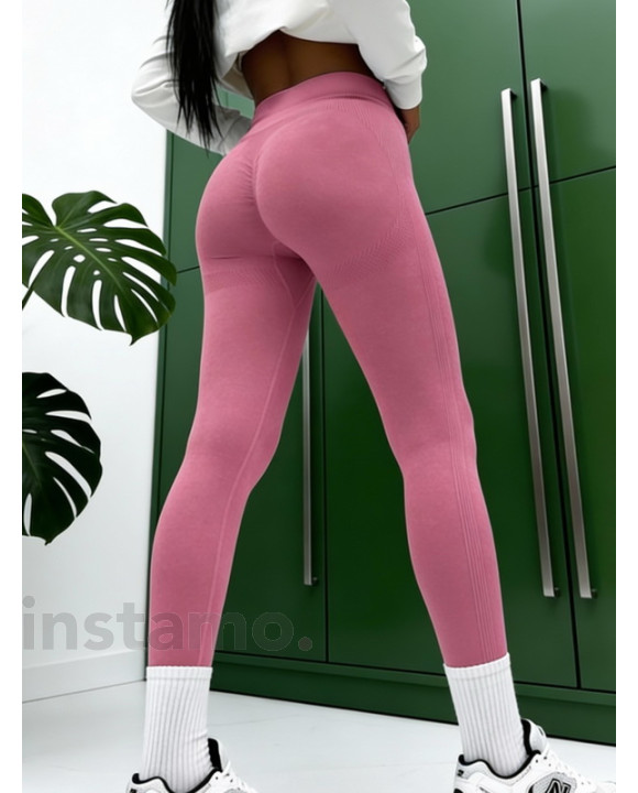 Růžové double push-up legíny-324644-20