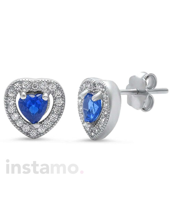 Dámské stříbrné náušnice srdíčko-234995-20