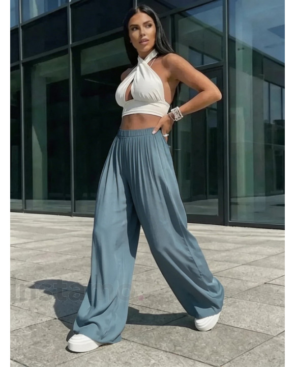 Tmavě šedé široké kalhoty-317951-20