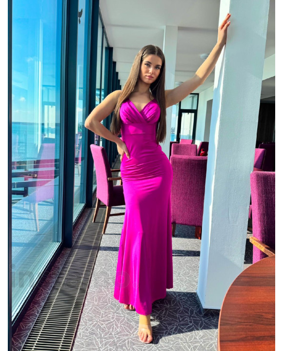 Fuchsiové dlouhé saténové šaty-316763-20