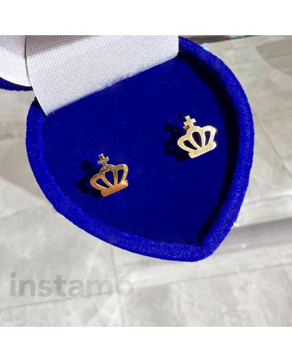 Dámské ocelové náušnice pozlacené korunka-275405-20