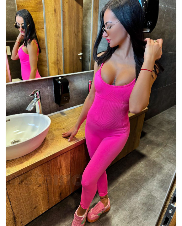 Neónovo-růžový vroubkovaný overal-316751-20