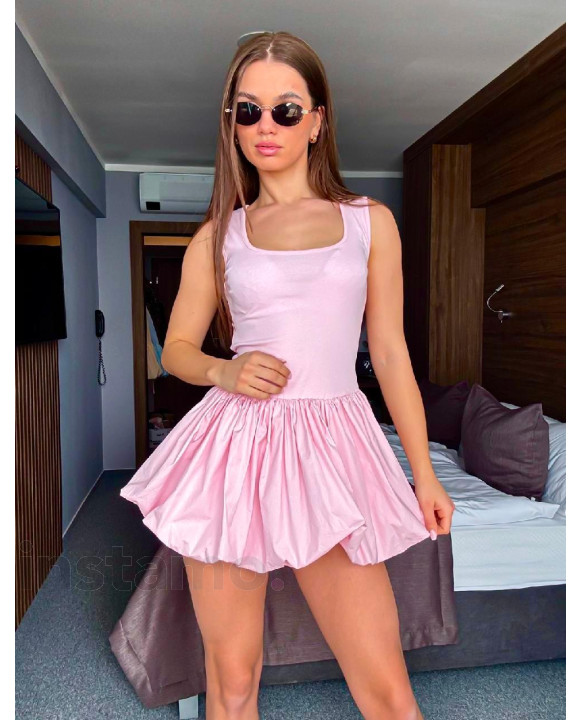 Růžové PUFFY šaty-316759-20