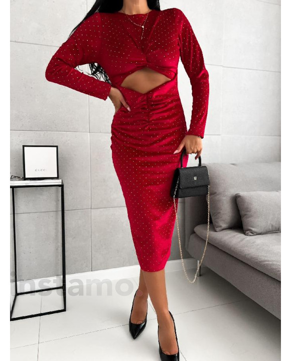 Vínové sametové šaty s kamínky-313377-20