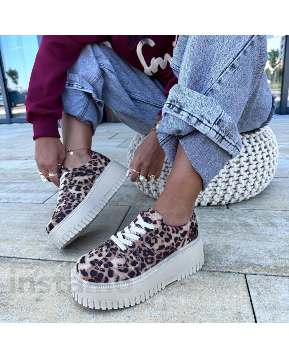 Hnědé tenisky s leopardím vzorem-315930-20