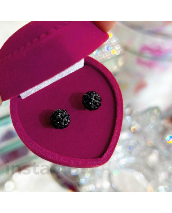 Dámské černé křišťálové náušnice-277327-20