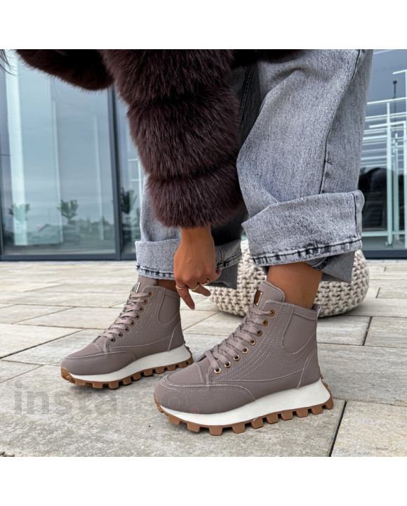 Hnědé členkové zateplené tenisky-322568-20