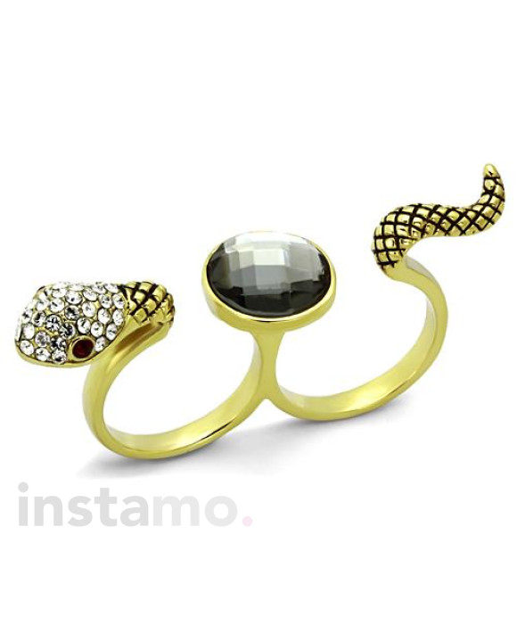 Dámsky oceľový dvojprsteň