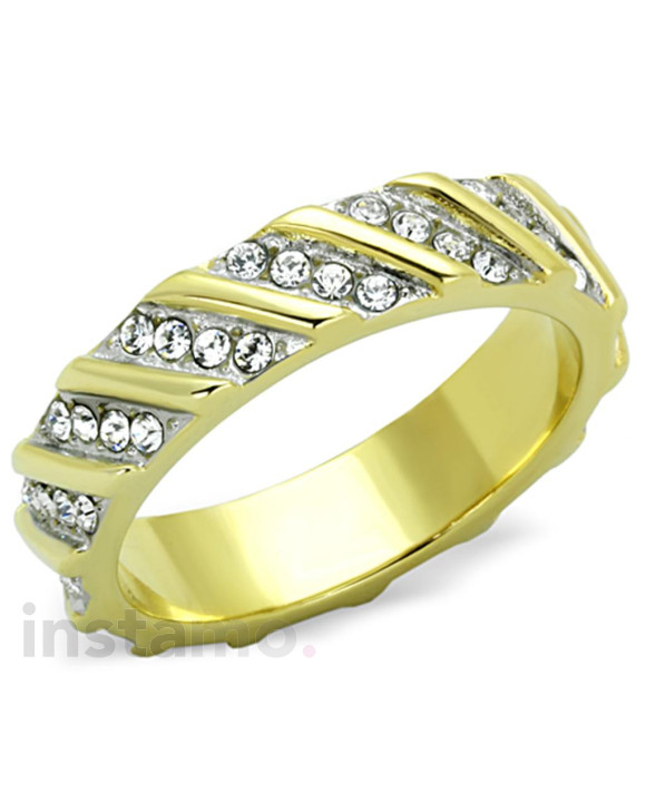 Dámský ocelový prsten pozlacený-315095-20