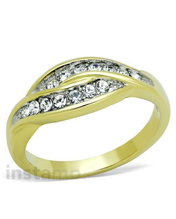 Dámský ocelový prsten pozlacený-315168-20