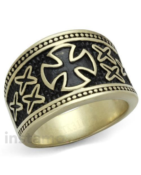 Pánský pozlatený ocelový prsten-315062-20