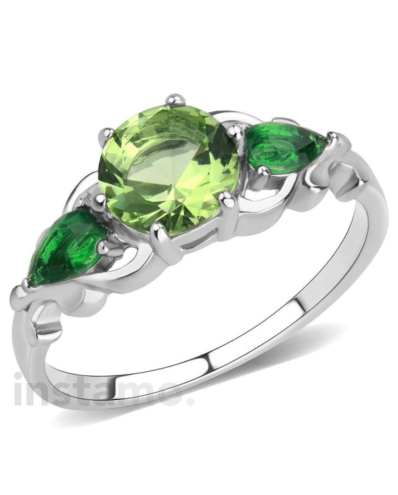 Dámský ocelový prsten zelený-315069-20