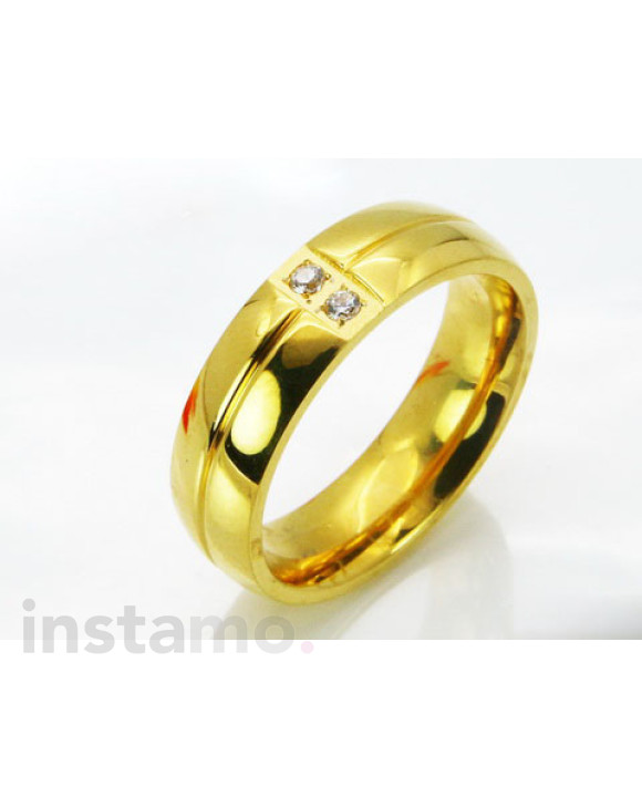 Ocelový pozlacený prsten-281845-20