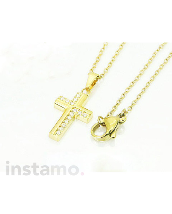 Ocelový náhrdelník s přívěskem křížek-321795-20