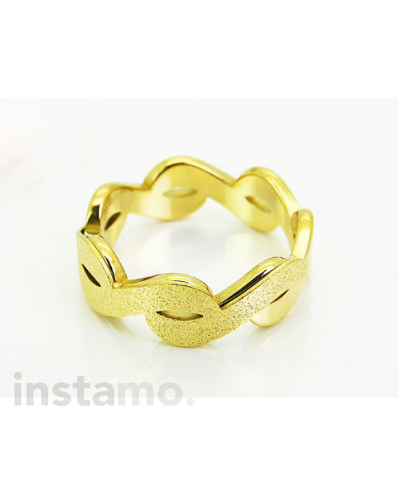 Dámský ocelový prsten pozlacený-322118-20