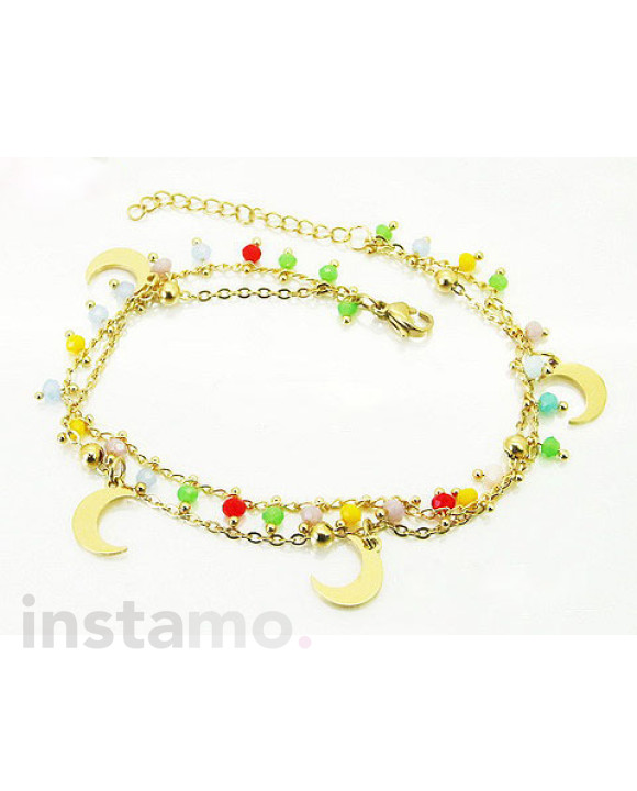 Dámský ocelový náramek s přívěskami-321852-20