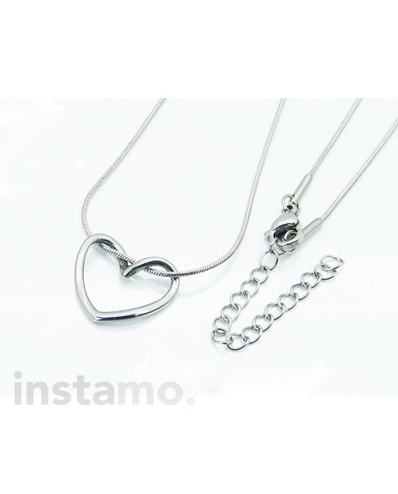 Dámský ocelový náhrdelník srdce-321630-20