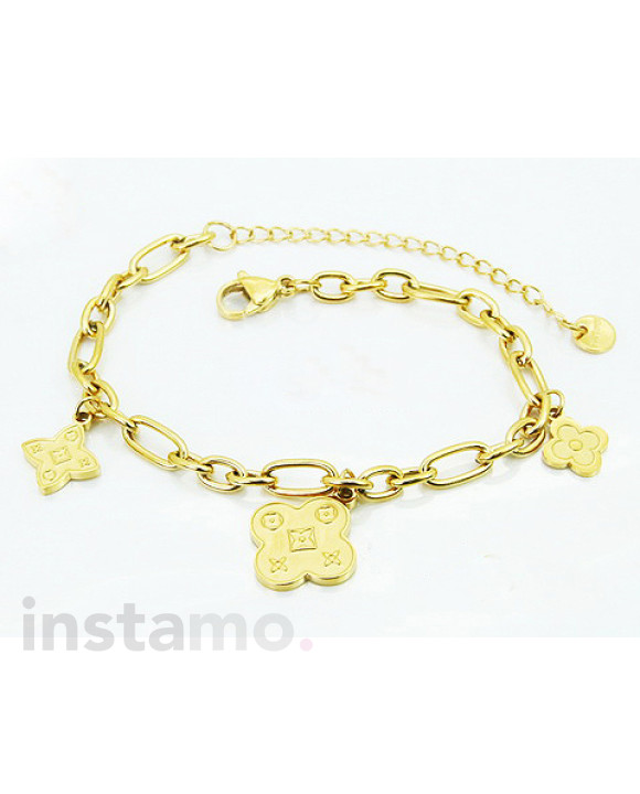 Dámský ocelový náramek s přívěskami-321905-20