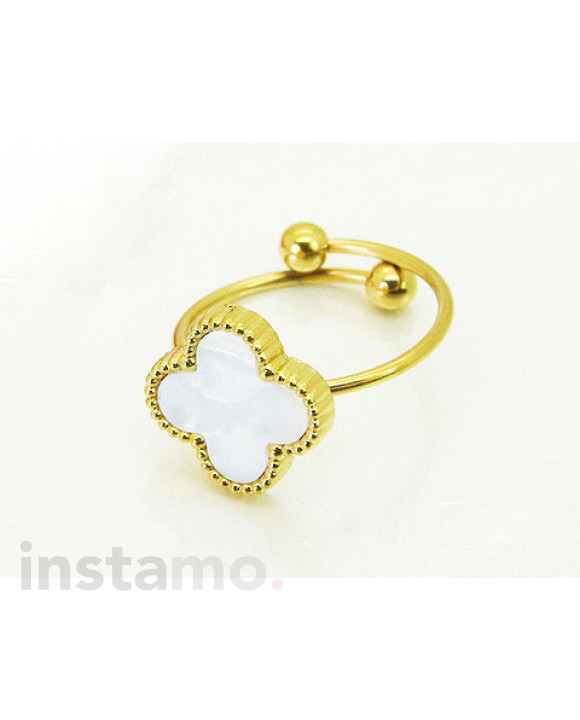 Nastavitelný ocelový prsten pozlacený-307155-20