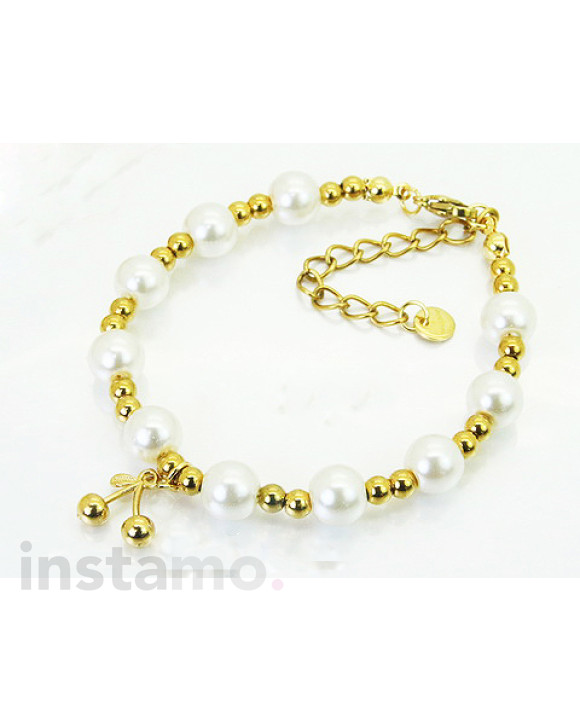 Dámský perlový náramek s přívěskem-321942-20