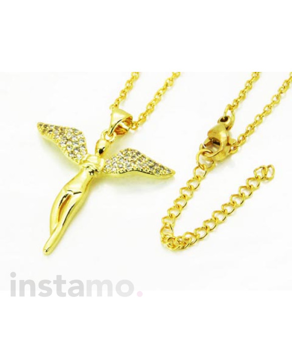 Pozlacený ocelový náhrdelník-216394-20