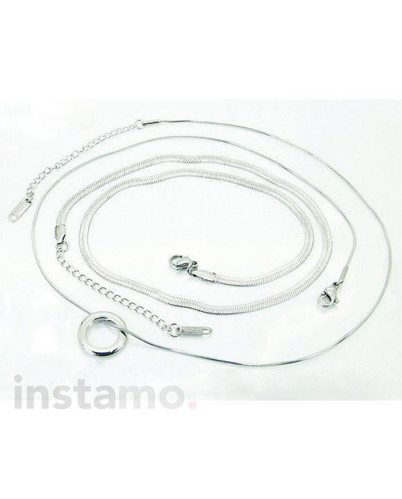 Ocelový náhrdelník dvojitý s přívěskem-321798-20