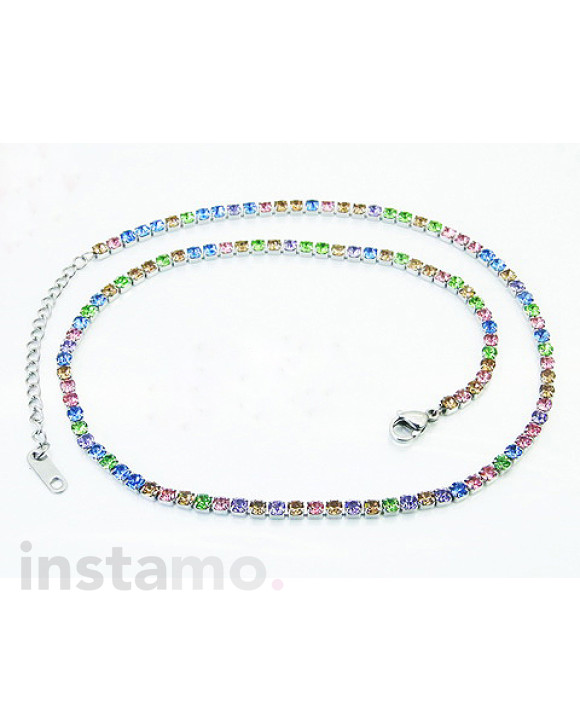 Dámský ocelový náhrdelník krystalový-322211-20