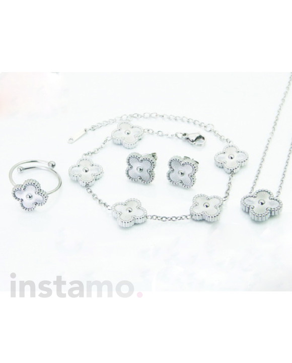 Dámská ocelová souprava s prstenem-322226-20