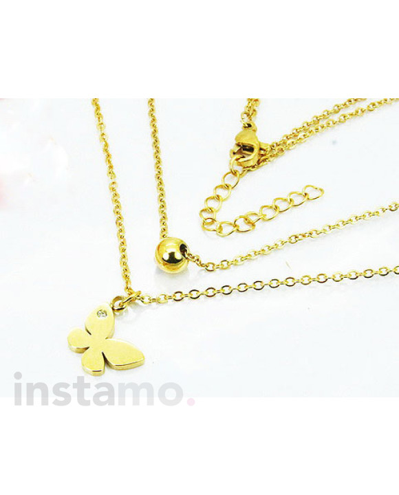 Dámský náhrdelník s přívěskem dvojitý-322206-20