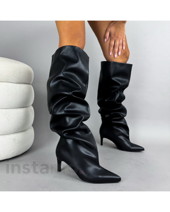 Černé vysoké kozačky-322473-20