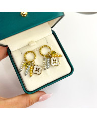 Kruhové ocelové náušnice s přívěsky