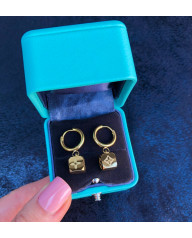 Dámské ocelové náušnice pozlacené