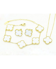 Bílá Dámská ocelová souprava pozlacená