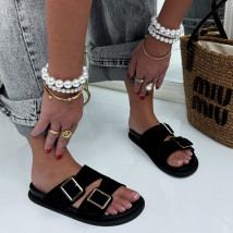 Černé semišové pantofle-326781-01