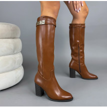 Hnědé vysoké kozačky-323333-02