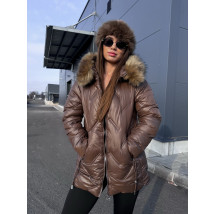 Hnědá bunda s kožešinou-313419-05