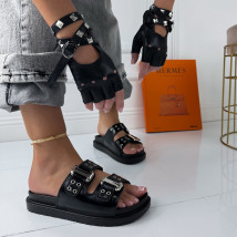 Černé vybíjané pantofle-325334-04