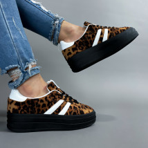 Hnědé tenisky s leopardím vzorem-314365-02