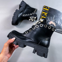 Černé kotníkové boty s perlami-273358-045