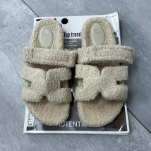 Béžové teddy pantofle-310577-02