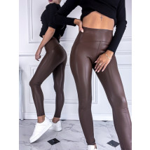 Hnědé voskované legíny-254958-05