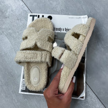 Béžové teddy pantofle-310577-02