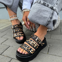 Černé pantofle s leopardím vzorem-319004-013
