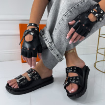 Černé vybíjané pantofle-325334-04