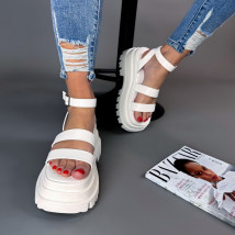 Bílé sandále na platformě-301780-03