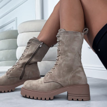 Hnědé semišové polokozačky-322891-08