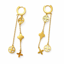 Dámské ocelové náušnice pozlacené Včela-272258-03