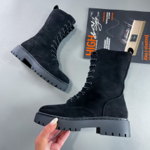 Černé semišové polokozačky-290155-029